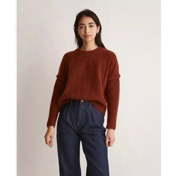 Madewell Plus Cable Havener Pullover Sweater Cable Knit Alpaca Wool Blend NWT 4X - Picture 1 of 8